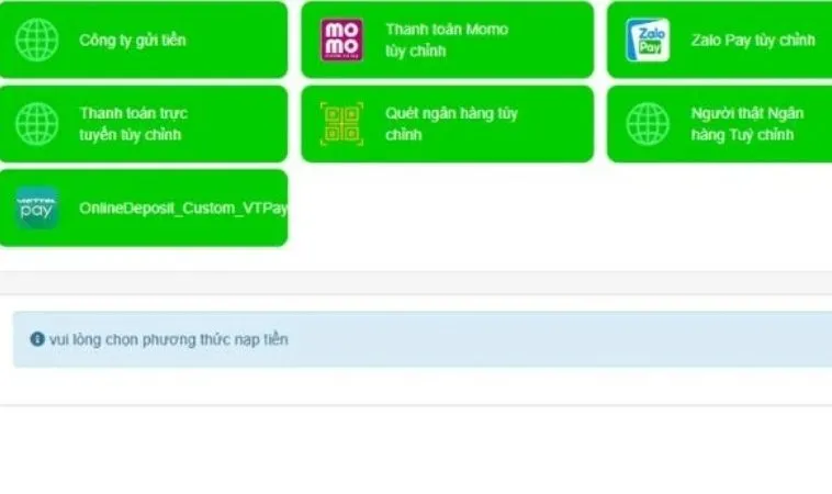 Hướng Dẫn Nạp Tiền Good88: Bí Quyết Giao Dịch Nhanh Chóng 2 Giao diện nạp tiền Good88